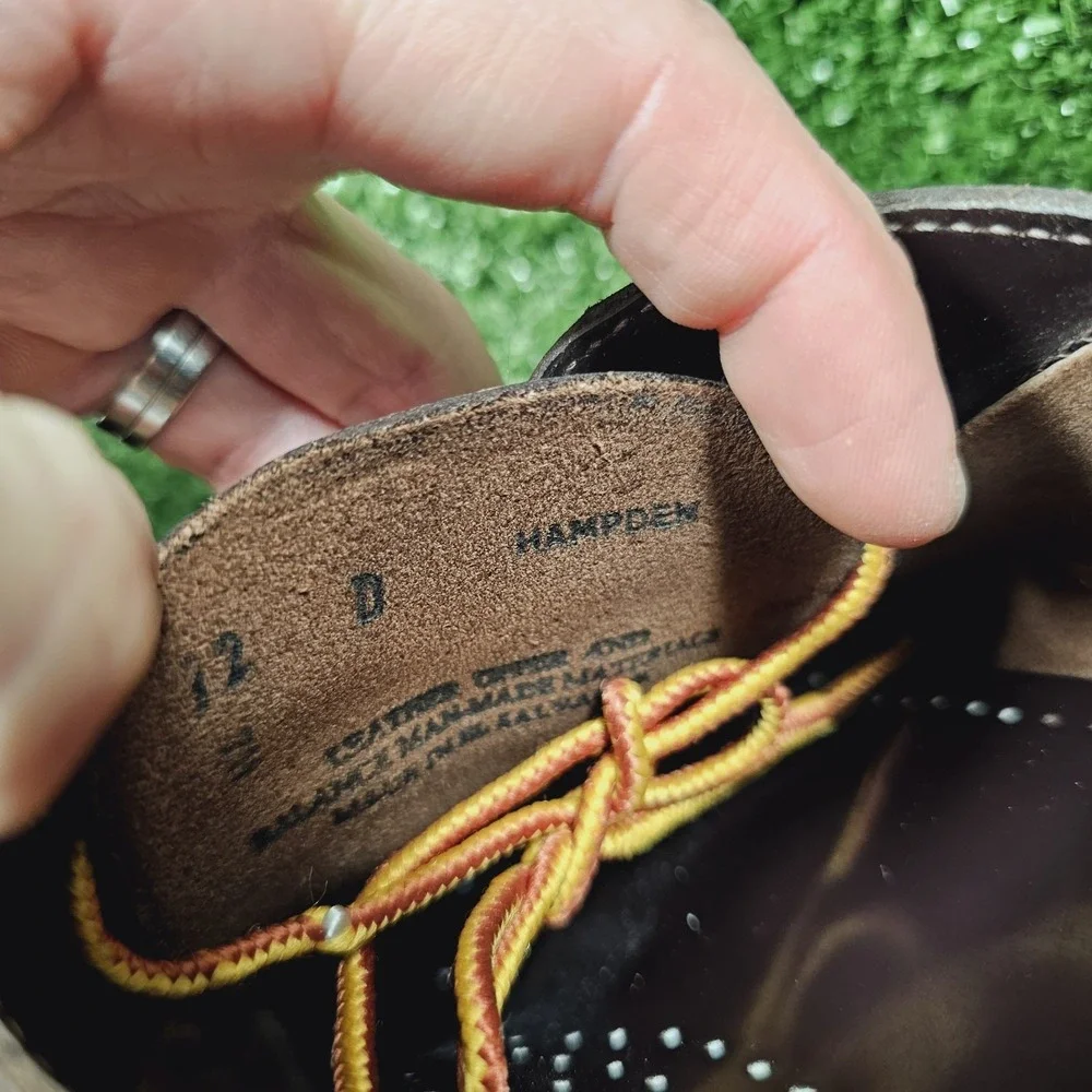 G.H. Bass & Co Hampden Dark Brown Leather Casual Boat Shoes Mens Size 12 D